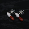 OLIO E ACETO Sterling Silver Quartzite/Lapis Lazuli/Red Snakeskin Jade Annual Ring Teardrop Earrings OLIO-OA13E01-HY Red/Silver